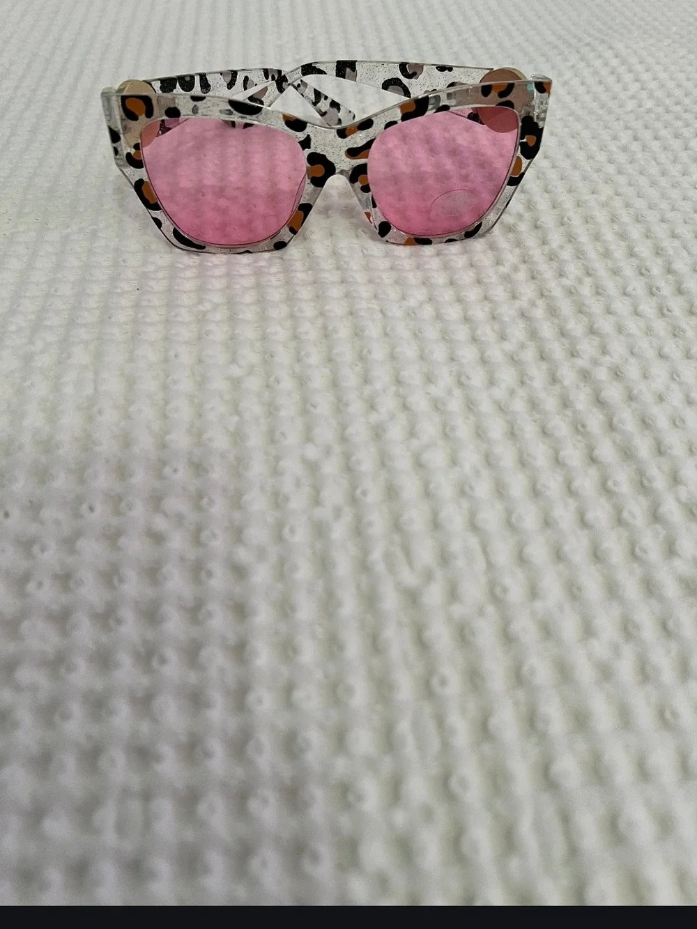 H&M Pink Leopard Print Square Sunglasses
